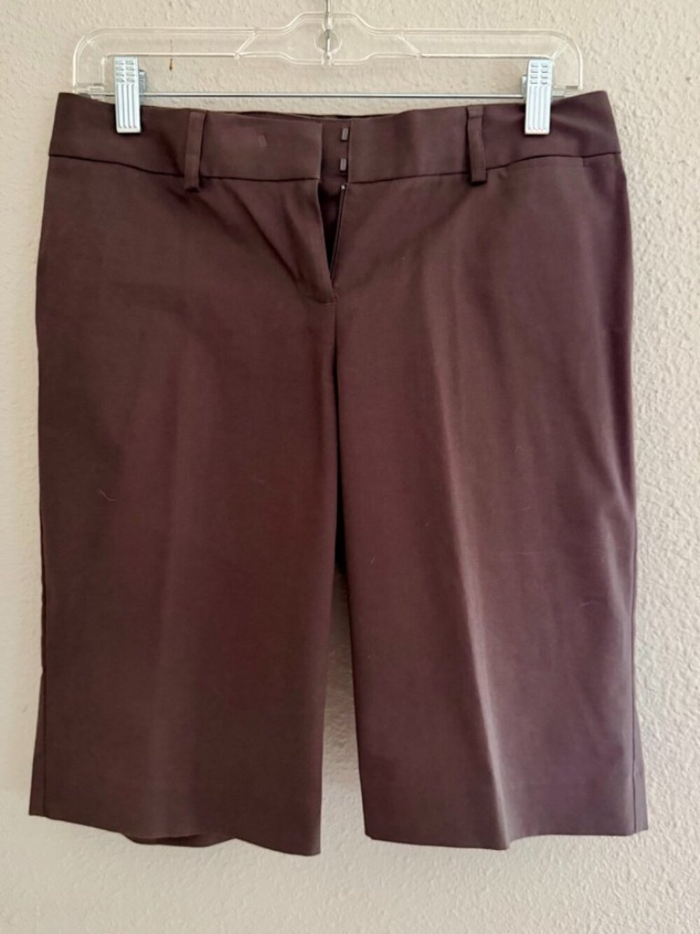 Express Editor Brown Bermuda Shorts Size 2 Tailored Career Mid Rise